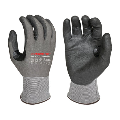 15g Gray Kyorene® Liner With Black PU Palm Coating