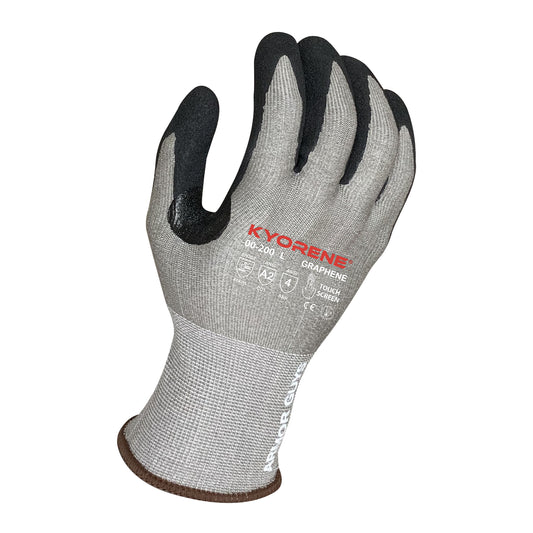 15g Gray Kyorene® Liner With Black HCT® Micro Foam Nitrile Palm Coating And Reinforced Thumb Crotch, ANSI A2