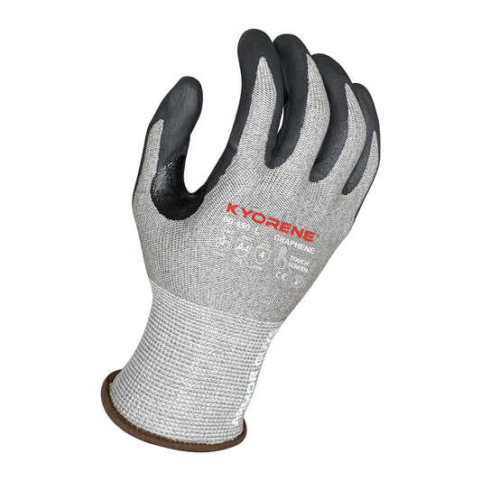 13g Gray Kyorene® Liner With Black HCT® Nano Foam Nitrile Palm Coating And Reinforced Thumb Crotch