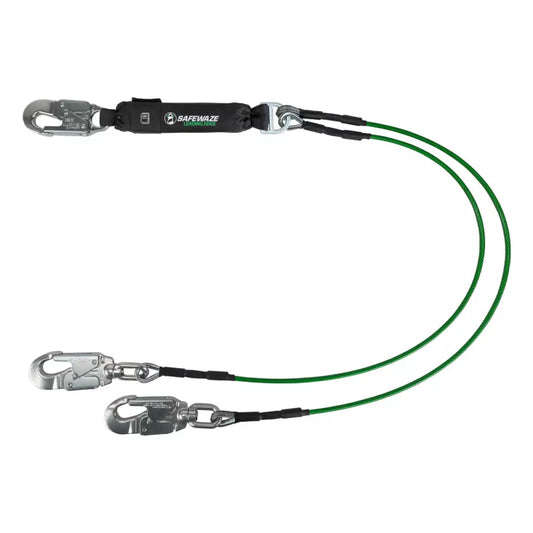 Leading Edge 6′ Energy Absorbing Lanyard: Dual Leg, Alu Swivel Snap Hooks