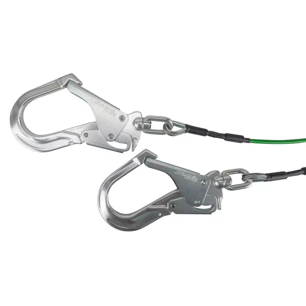 Leading Edge 6′ Energy Absorbing Lanyard: Dual Leg, Alu Swivel Rebar Hooks