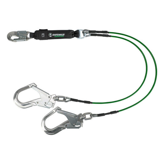 Leading Edge 6′ Energy Absorbing Lanyard: Dual Leg, Alu Swivel Rebar Hooks