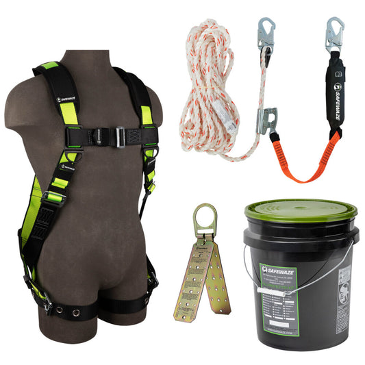 PRO Bucket Roof Kit: FS185-S/M Harness, 018-7005 VLL, FS870 Anchor