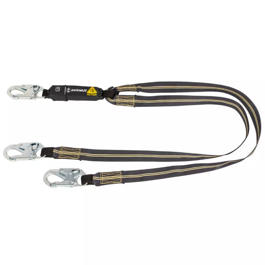 Arc Flash 6′ Energy Absorbing Lanyard: Aramid, Dual Leg, Snap Hooks