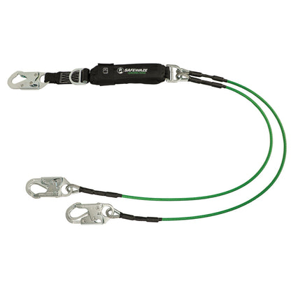 Leading Edge 6′ Energy Absorbing Lanyard: D-Ring, Dual Leg, Snap Hooks