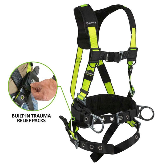 PRO Construction Harness: 3D, MB Chest, TB Legs, Trauma Relief