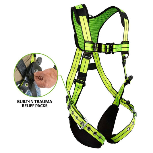 PRO+ Full Body Harness: 1D, QC Chest, TB Legs, Trauma Relief