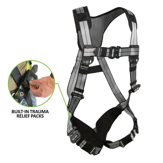 PRO+ Slate Full Body Harness: Alu 1D, Alu QC Chest/Legs, Trauma Relief