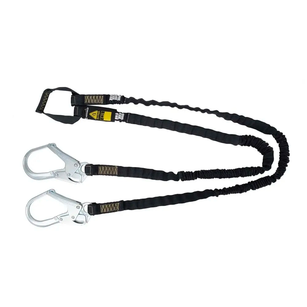 Arc Flash 6′ Internal Energy Absorbing Lanyard: Aramid, Dual Leg, Soft Loop, Rebar Hook