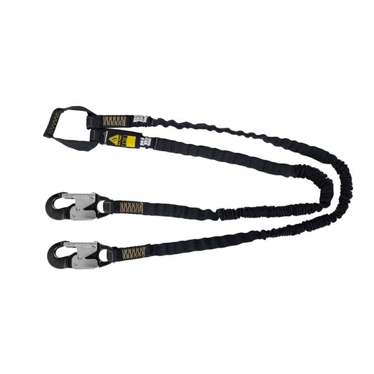 Arc Flash 6′ Internal Energy Absorbing Lanyard: Aramid, Dual Leg, Soft Loop, Alu Snap Hook