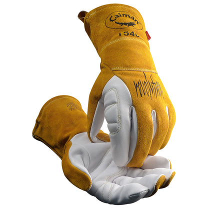 Caiman® - Premium Goat Grain TIG/Multi-Task Welder's Glove with Split Cowhide Back - 4" Kontour Wrist™ Cuff