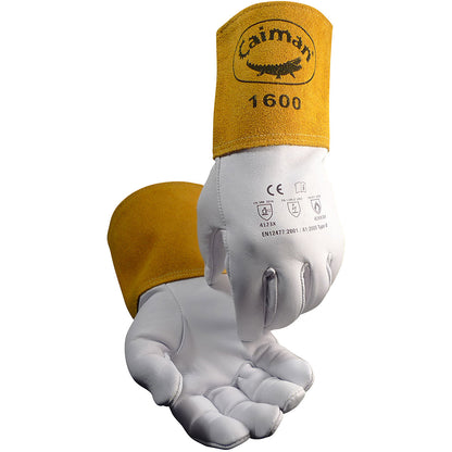 Caiman® - Premium Goat Grain TIG Welder's Glove with a 4" Gold Extended Cuff