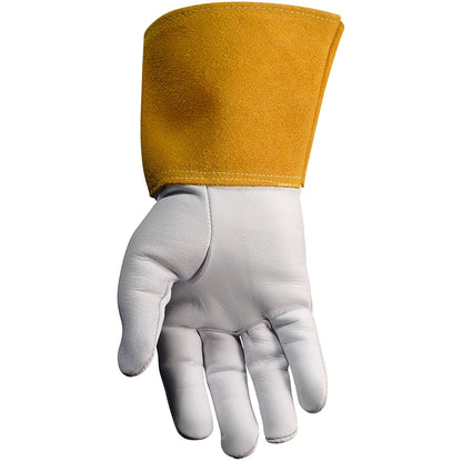 Caiman® - Premium Goat Grain TIG Welder's Glove with a 4" Gold Extended Cuff