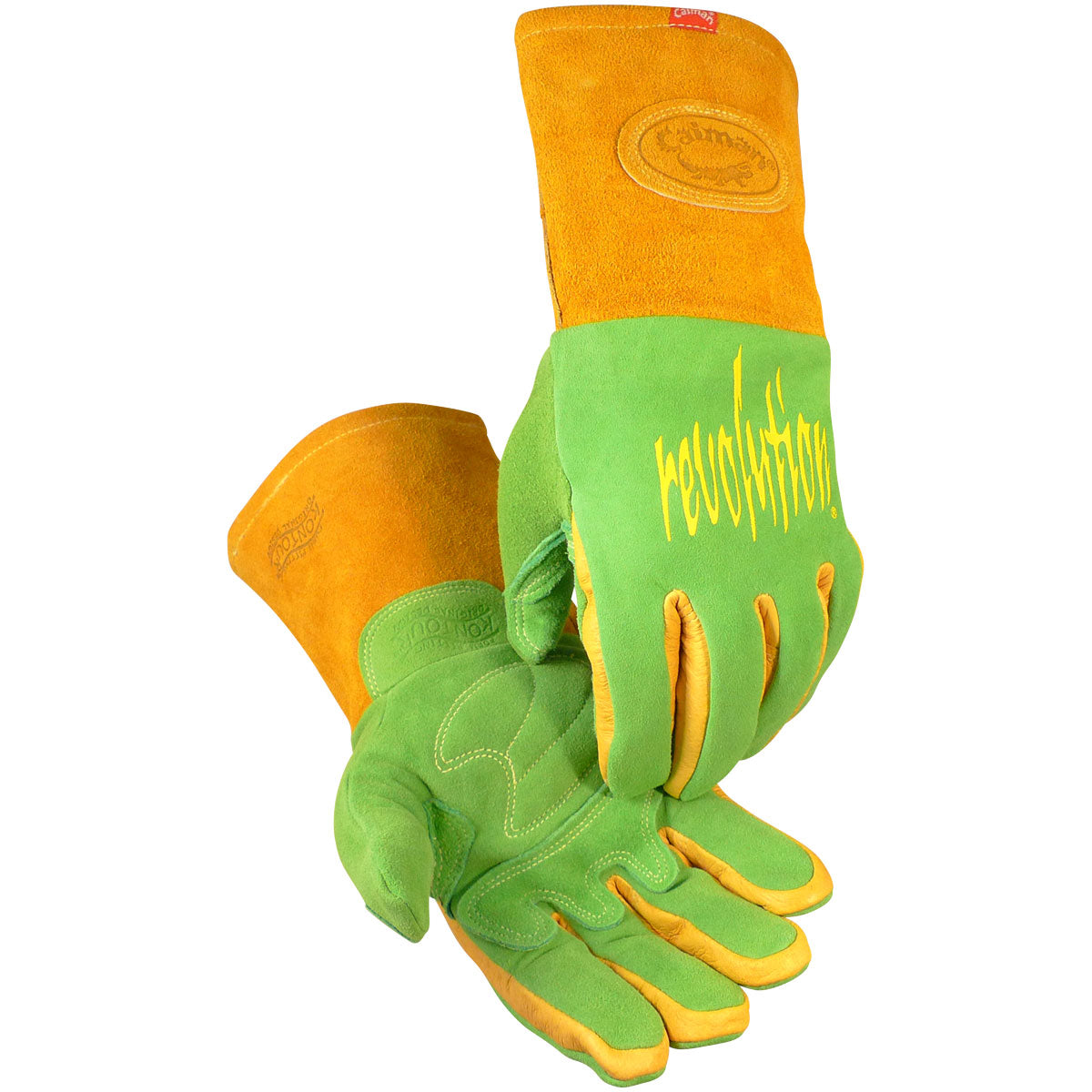 Caiman® - Premium Wasabi Green Split Deerskin MIG/Stick Welder's Glove with FR Foam/Fleece Insulation