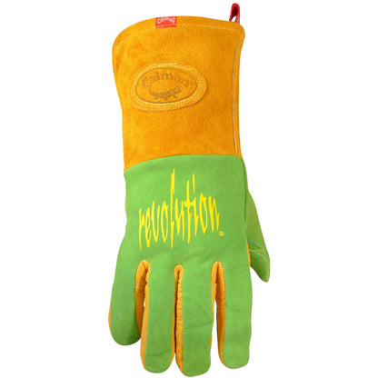 Caiman® - Premium Wasabi Green Split Deerskin MIG/Stick Welder's Glove with FR Foam/Fleece Insulation