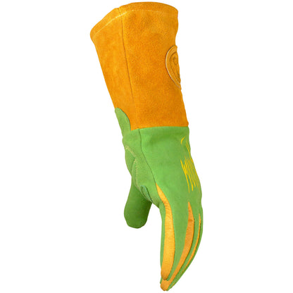 Caiman® - Premium Wasabi Green Split Deerskin MIG/Stick Welder's Glove with FR Foam/Fleece Insulation