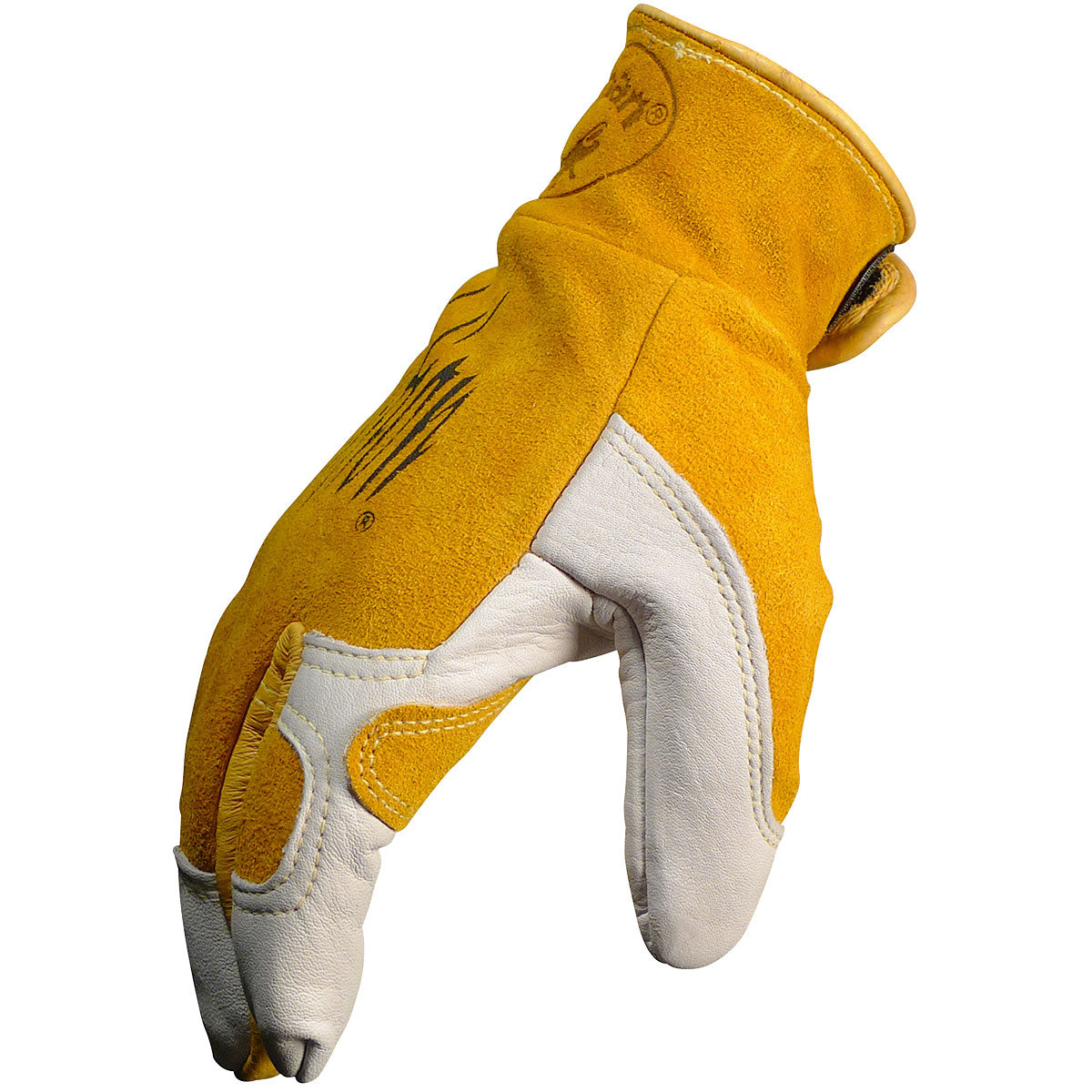 Caiman® - Premium Cow Grain TIG/MIG Welder's Gloves with Split Cowhide Back - Hook & Loop Closure