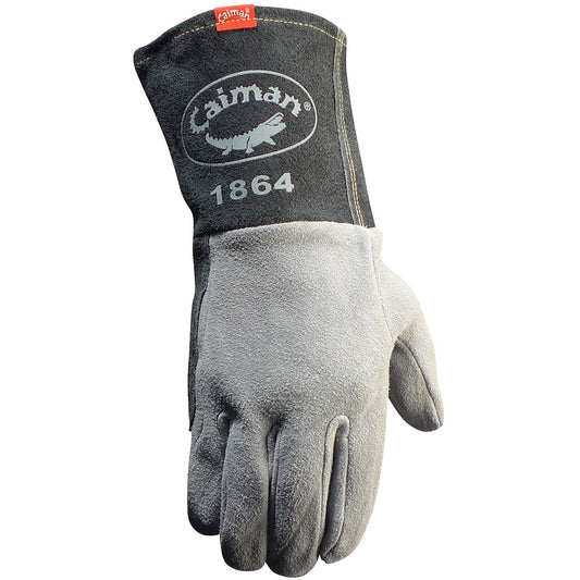 Caiman® - Premium Split Deerskin TIG Welder's Glove with a 4" Gray Extended Cuff