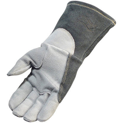 Caiman® - Premium Split Deerskin TIG Welder's Glove with a 4" Gray Extended Cuff