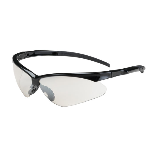 Semi-Rimless Safety Glasses with Black Frame, I/O Lens and Anti-Scratch Coating