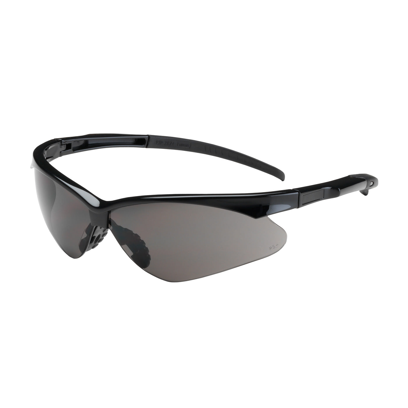 Semi-Rimless Safety Glasses with Black Frame, Gray Lens and Anti-Scratch Coating