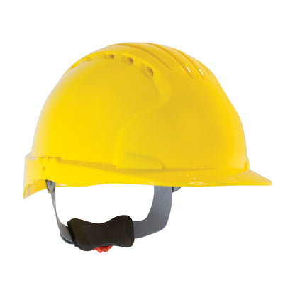 Evolution® Deluxe 6151 Standard Brim, Vented Hard Hat with HDPE Shell, 6-Point Polyester Suspension and Wheel Ratchet Adjustment