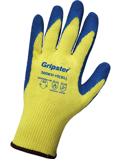 Gripster® Cut Resistant Gloves Made with Aramid Fiber and a Rubber Coated Palm - 300KV