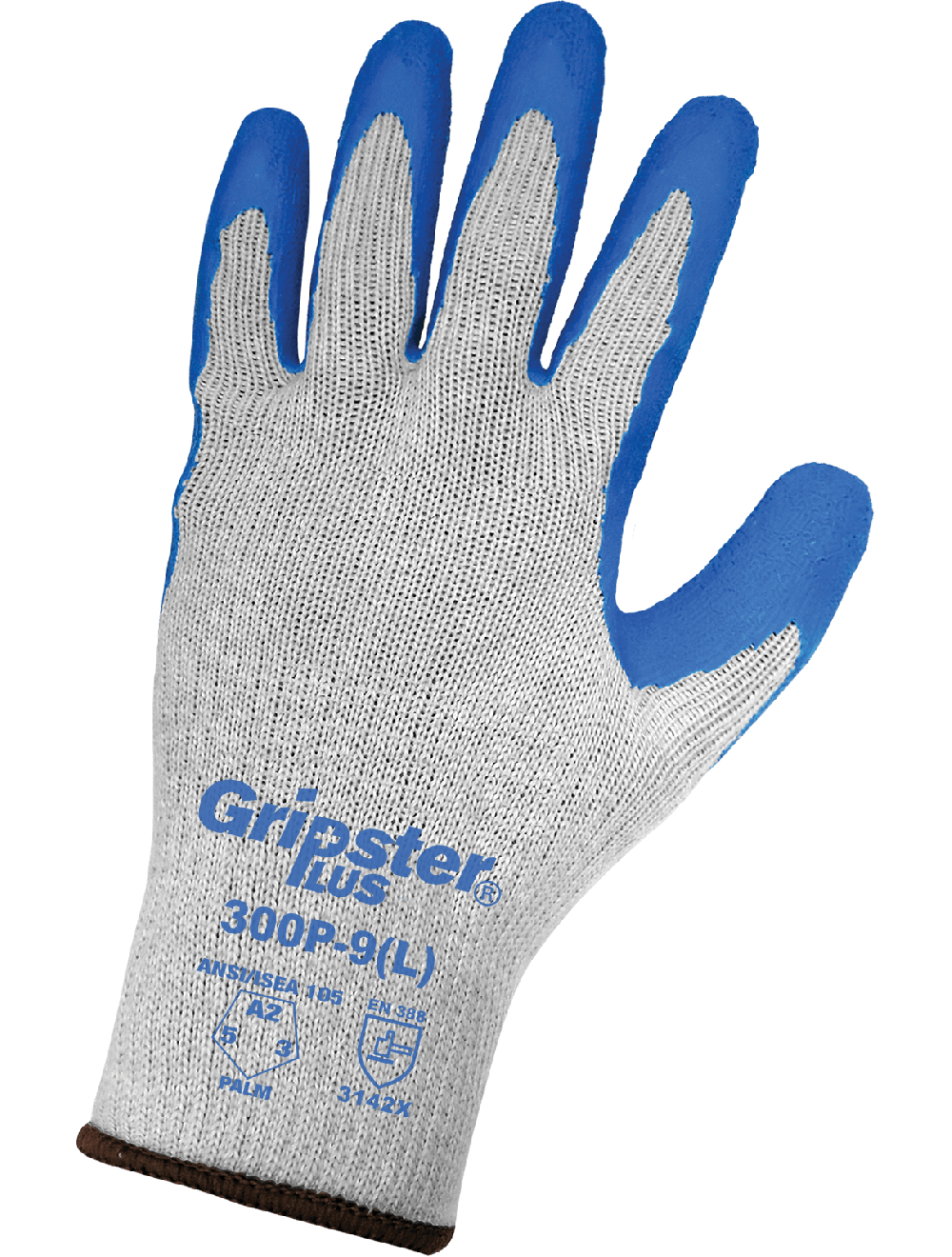 Gripster® Plus Premium Etched Rubber Coated Gloves with Ergonomic Hand Shape and Cut, Abrasion, and Puncture Protection - 300P