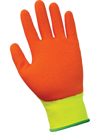 Gripster® Orange Etched Rubber Coated High-Visibility Lightweight Gloves with Cut, Abrasion, and Puncture Protection - 360HV