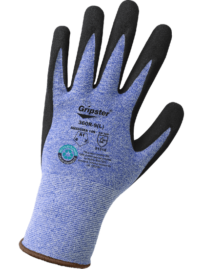 Gripster® General Purpose 15-Gauge Rubber Coated FDA Compliant Gloves Made with Recycled Polyester - 360R