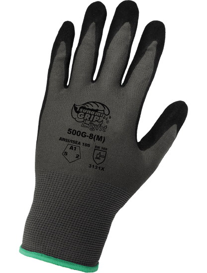 Tsunami Grip® Light Mach Finish Nitrile-Coated Retail-Tagged Gloves with Cut, Abrasion, and Puncture Resistance - 500G-T