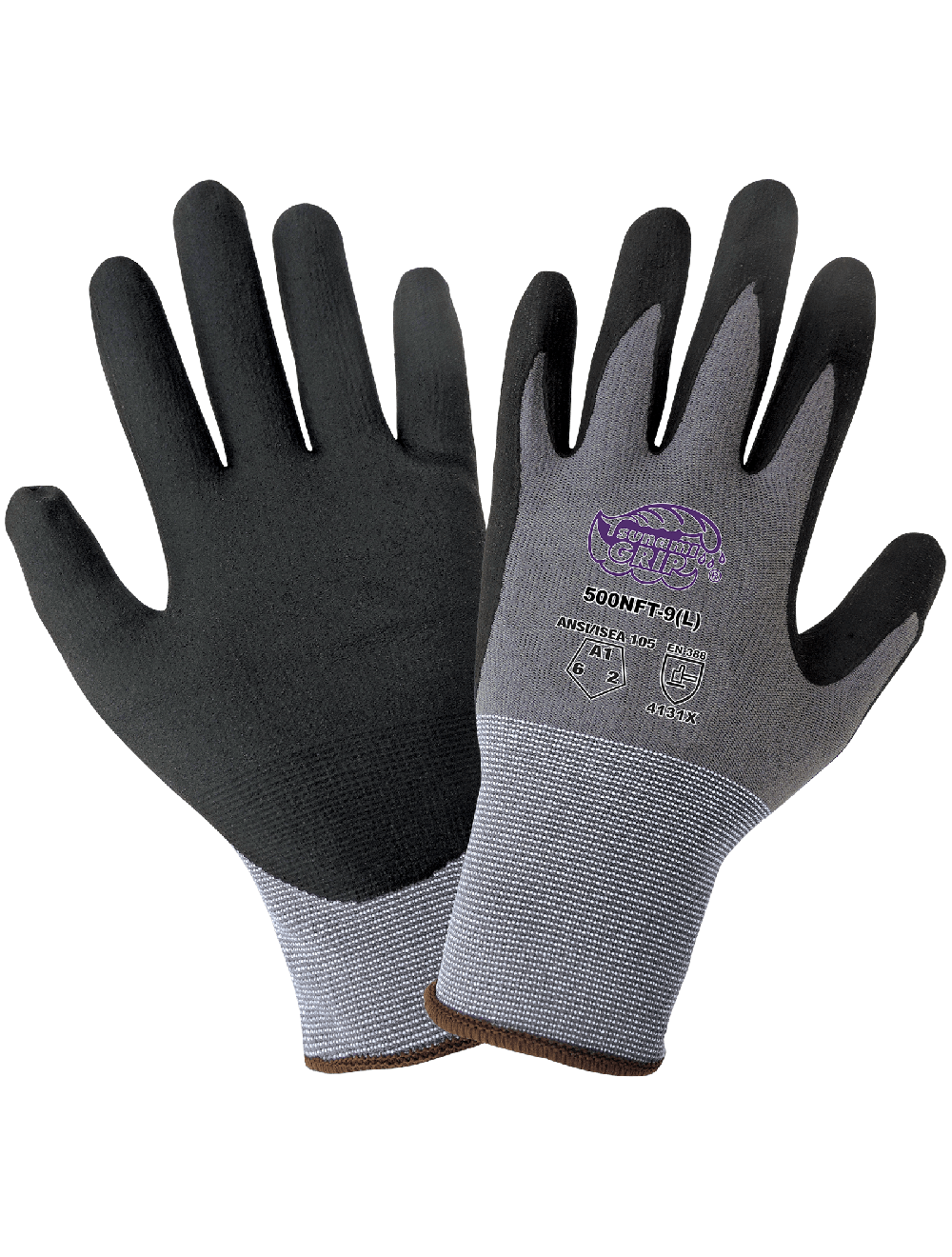 Tsunami Grip® FDA Compliant New Foam Technology Nitrile Coated Retail Ready Gloves with Cut, Abrasion, and Puncture Resistance - 500NFT-T