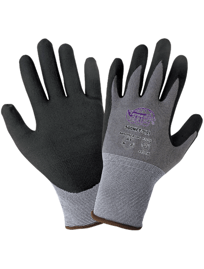 Tsunami Grip® FDA Compliant New Foam Technology Nitrile Coated Retail Ready Gloves with Cut, Abrasion, and Puncture Resistance - 500NFT-T