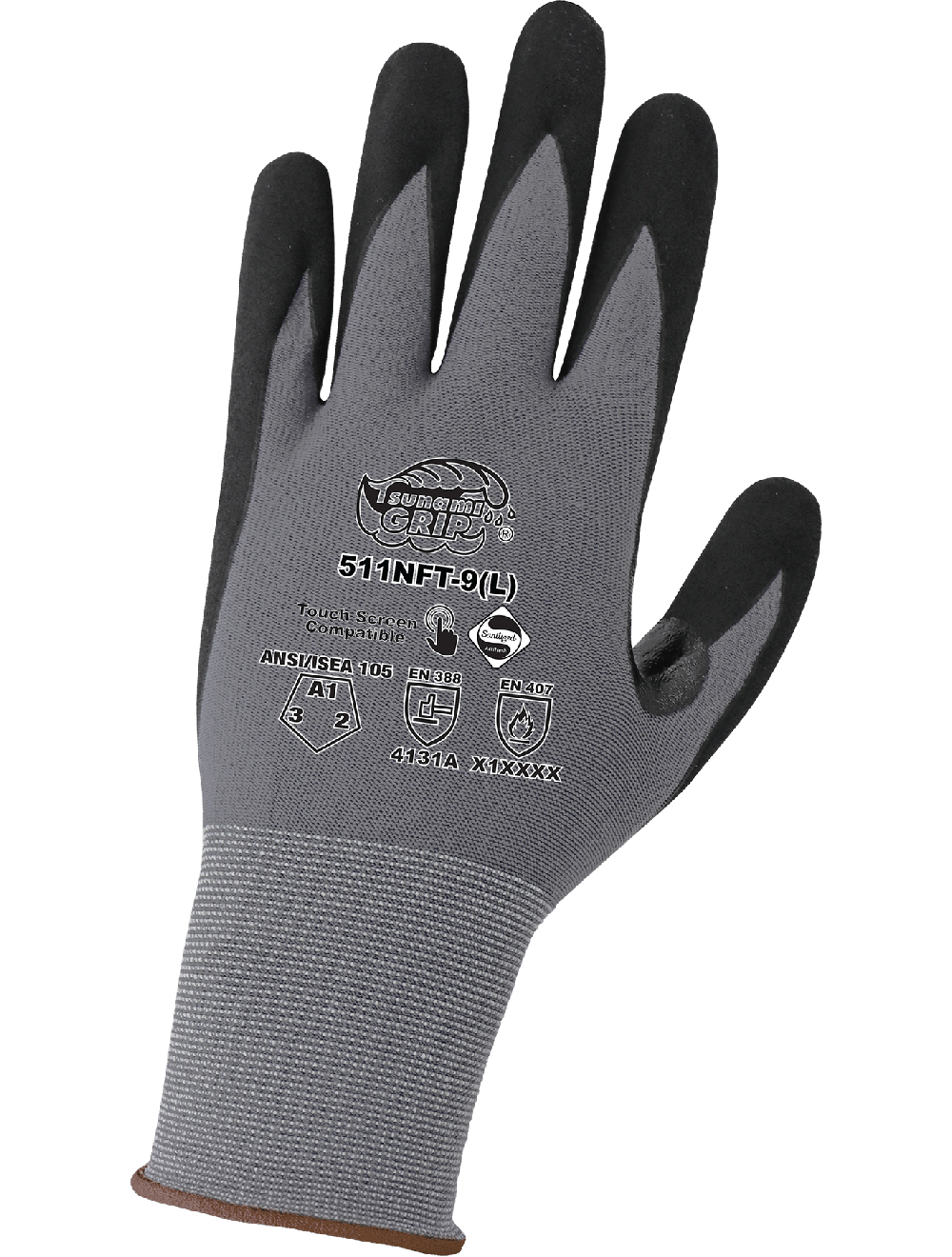 Tsunami Grip® General Purpose Touch Screen Gloves Coated with New Foam Technology Nitrile - 511NFT