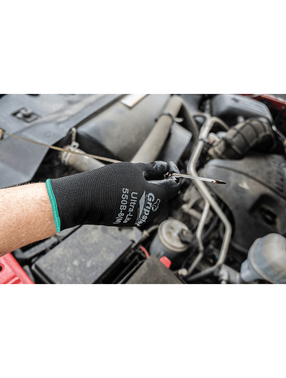 Gripster® Ultra-Lite Black Foam Nitrile Coated Nylon Gloves with Cut, Abrasion, and Puncture Resistance - 550B