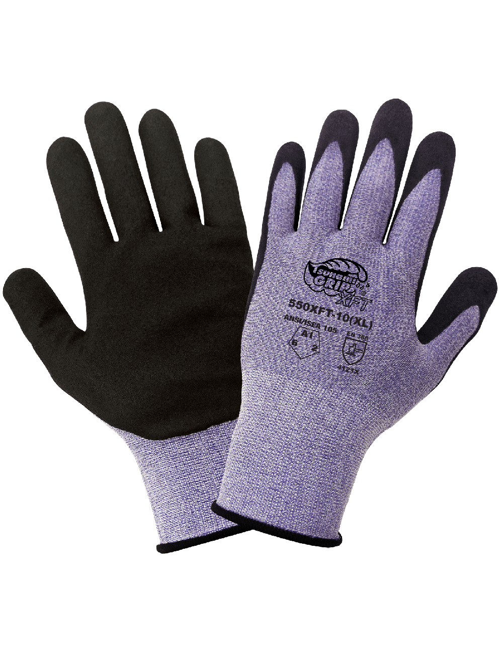 Tsunami Grip® XFT Xtreme Foam Technology Coated Anti-Static/Electrostatic Compliant Gloves with Cut, Abrasion, and Puncture Resistance - 550XFT