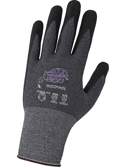 Tsunami Grip® Lightweight, Seamless, New Foam Technology Palm Coated, rPET Recycled Gloves with Cut, Abrasion, and Puncture Resistance - 600NFT