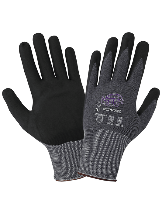 Tsunami Grip® Lightweight, Seamless, New Foam Technology Palm Coated, rPET Recycled Gloves with Cut, Abrasion, and Puncture Resistance - 600NFT