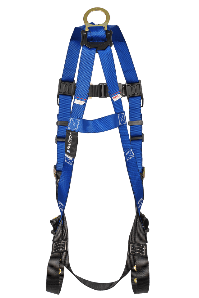 Contractor 1D Standard Non-belted Full Body Harness, Tongue Buckle Leg Adjustment