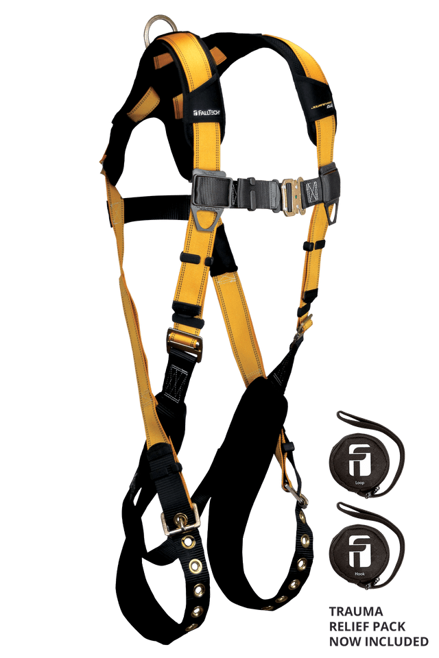 Journeyman Flex® Steel 1D Standard Non-belted Full Body Harness, Tongue Buckle Leg Adjustment