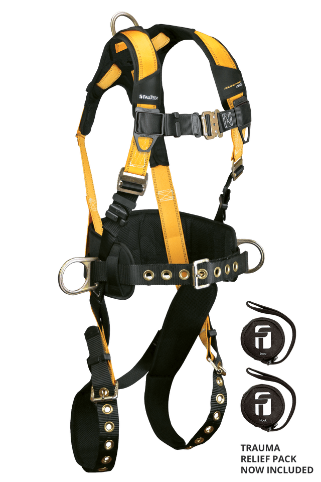 Journeyman Flex® Steel 3D Construction Belted Full Body Harness, Tongue Buckle Leg Adjustment