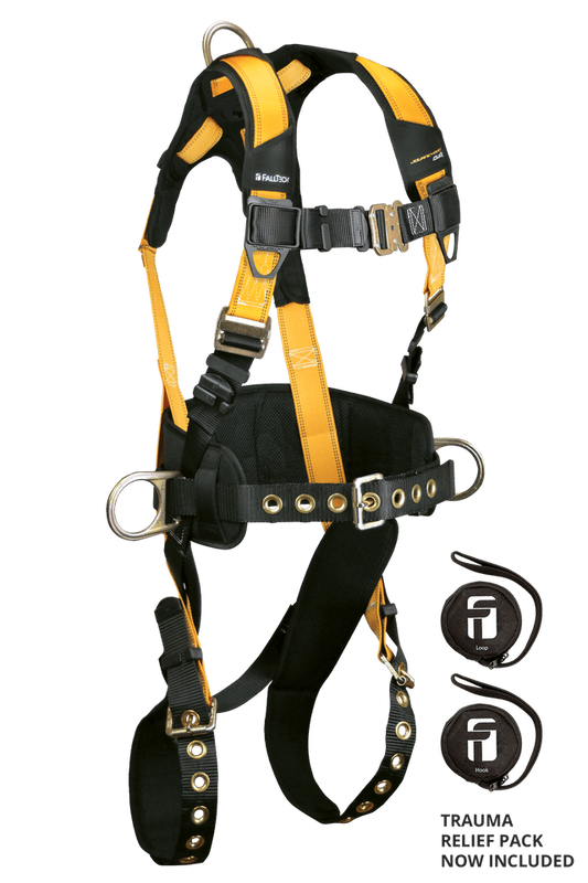 Journeyman Flex® Steel 3D Construction Belted Full Body Harness, Tongue Buckle Leg Adjustment