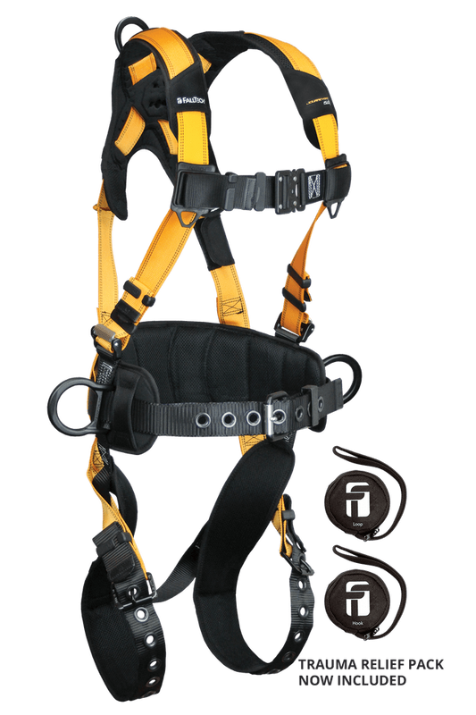 Journeyman Flex® Aluminum 3D Construction Belted Full Body Harness, Tongue Buckle Leg Adjustment