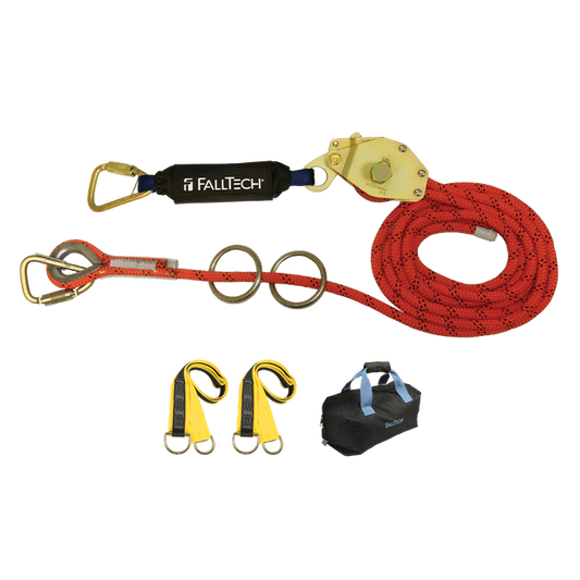 60' Temporary Rope HLL System; 2-person with Kernmantle Rope