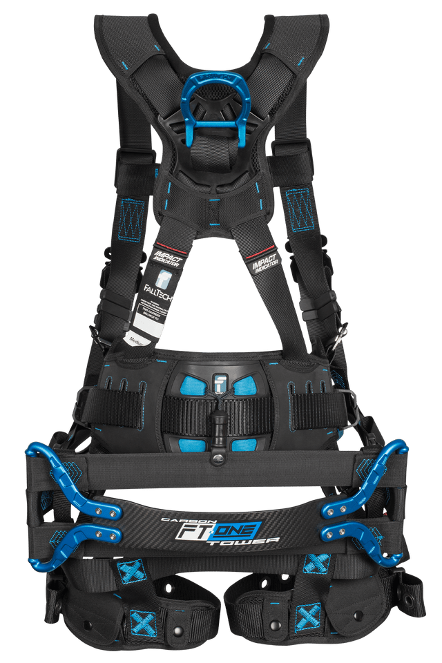 Carbon FT-One® 6D Tower Climber Full Body Harness, Tongue Buckle Leg Adjustments