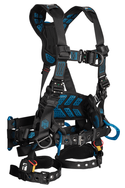 Carbon FT-One® 6D Tower Climber Full Body Harness, Tongue Buckle Leg Adjustments