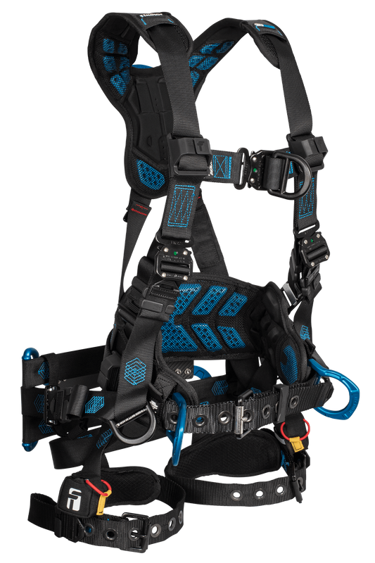 Carbon FT-One® 6D Tower Climber Full Body Harness, Tongue Buckle Leg Adjustments