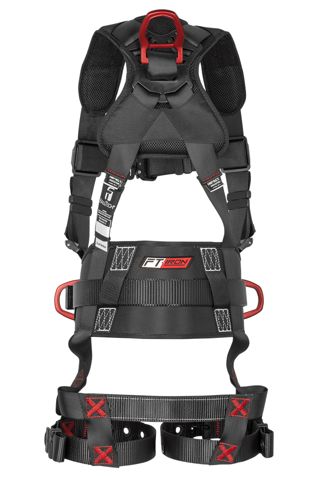 FT-Iron® 3D Construction Belted Full Body Harness, Tongue Buckle Leg Adjustment