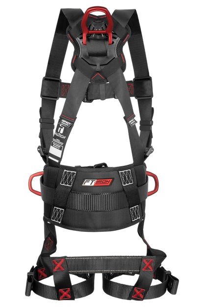 FT-Iron® 3D Construction Belted Full Body Harness, Tongue Buckle Leg Adjustments