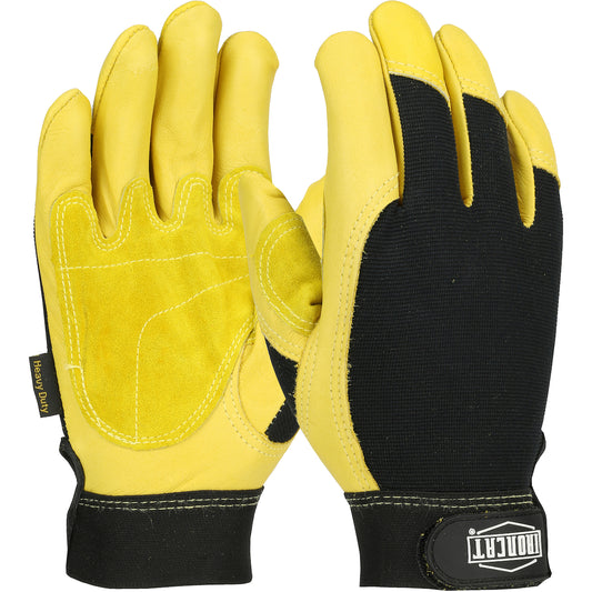 Ironcat® - Heavy Duty Top Grain Cowhide Leather Glove with Spandex Back and Reinforced Palm